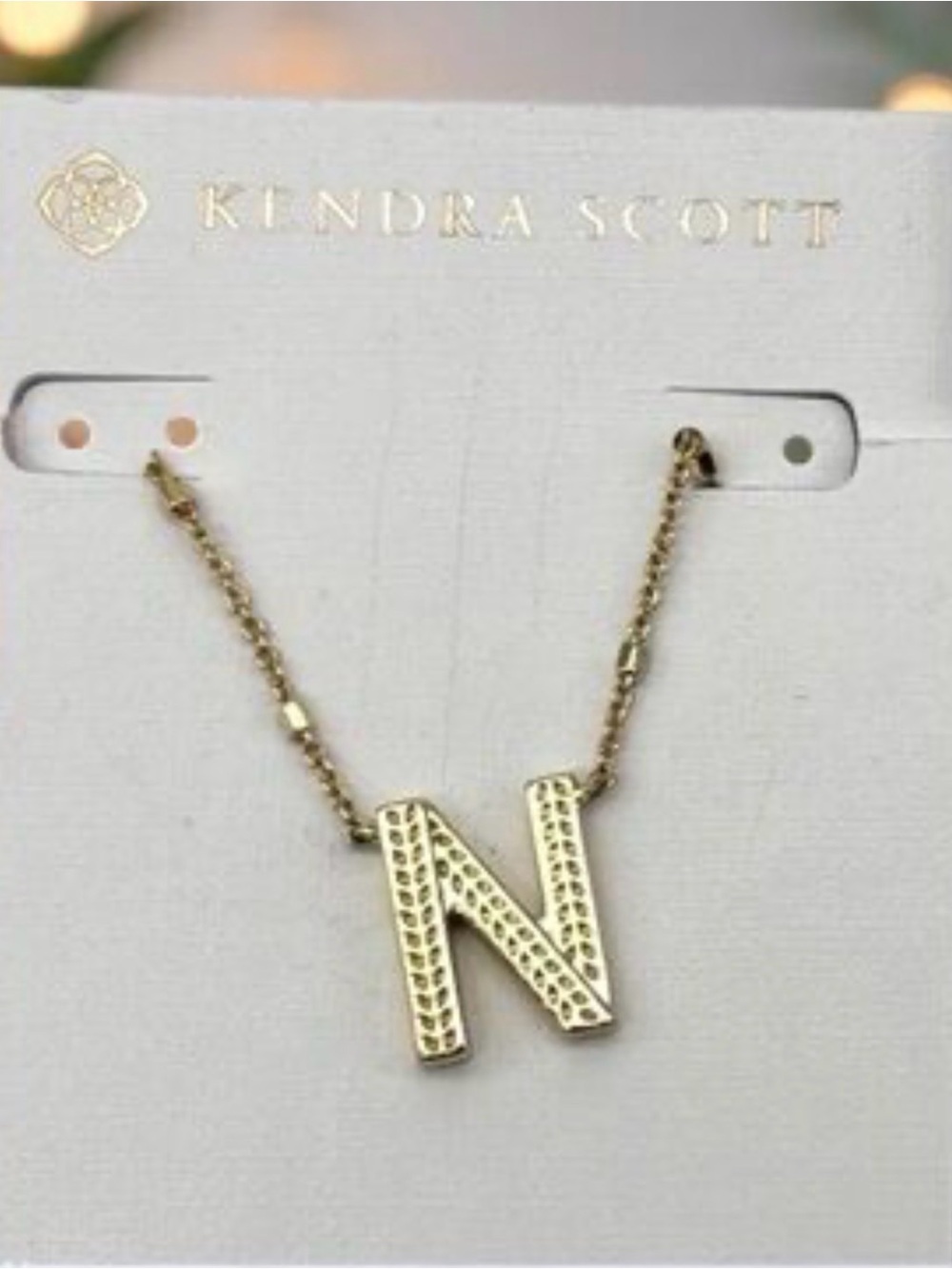 Kendra Scott Textured Gold 'N' Pendant Necklace 2434